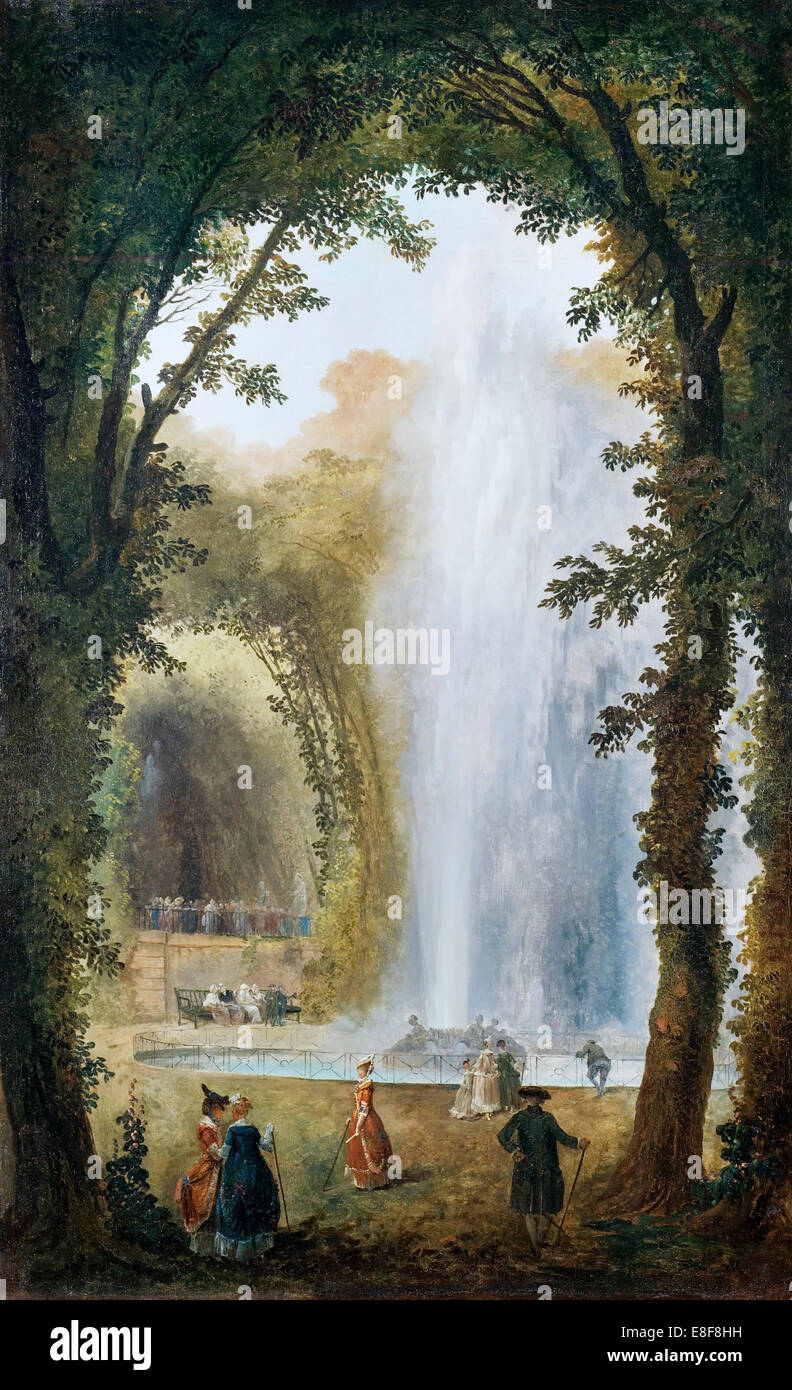 The fountain in the Grove of the muses at the Chateau de Marly. Artist: Robert, Hubert (1733-1808) Stock Photo