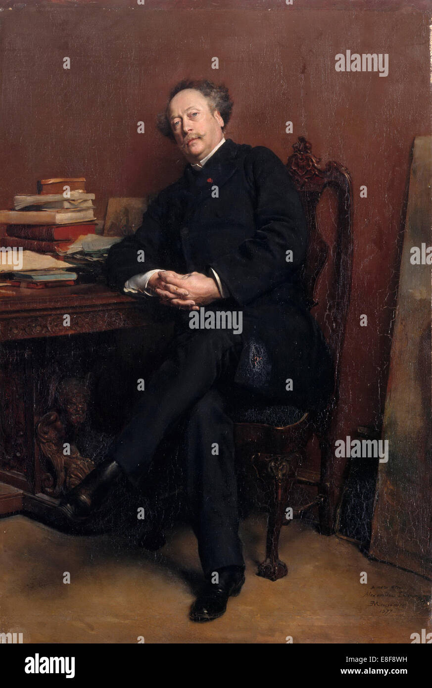 Alexandre Dumas, fils (1824-1895). Artist: Meissonier, Ernest Jean Louis (1815-1891) Stock Photo