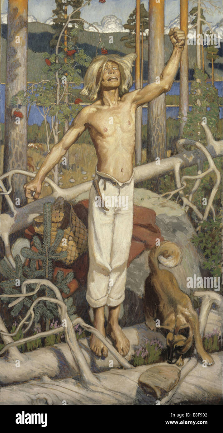 Kullervo's Curse. Artist: Gallen-Kallela, Akseli (1865-1931) Stock Photo