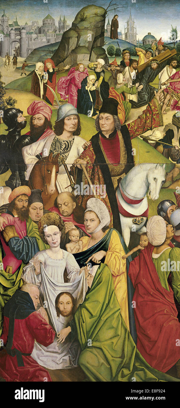 Saint Veronica and a Group of Knights. Artist: Baegert, Derick (ca 1440-after 1502) Stock Photo