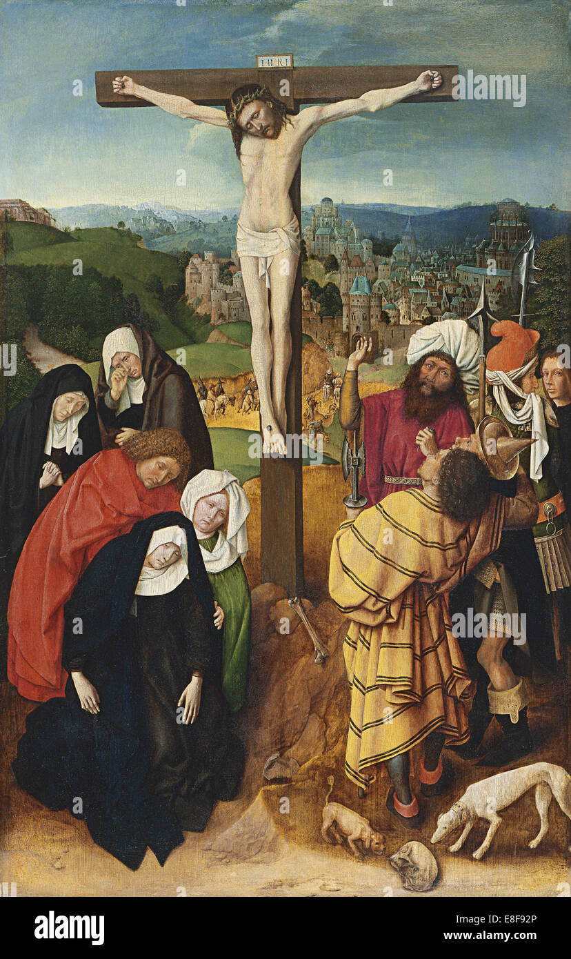 The Crucifixion. Artist: David, Gerard (ca. 1460-1523) Stock Photo