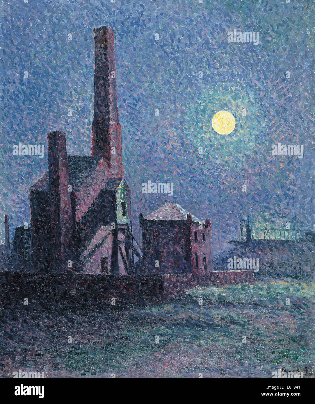 Factory in the Moonlight. Artist: Luce, Maximilien (1858-1941) Stock Photo