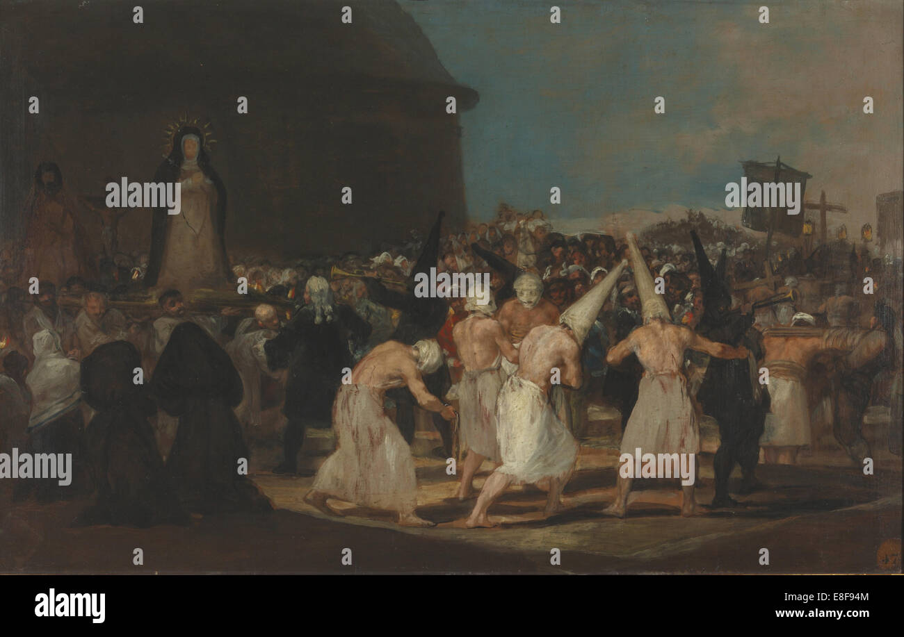 A Procession of Flagellants. Artist: Goya, Francisco, de (1746-1828) Stock Photo