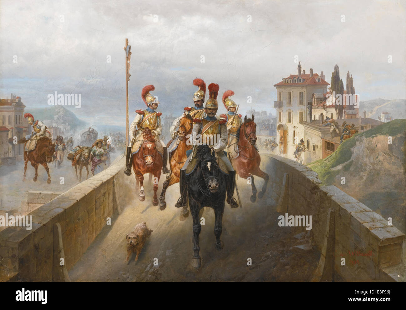 Napoleonic Troops. Artist: Willewalde, Gottfried (Bogdan Pavlovich) (1818-1903) Stock Photo
