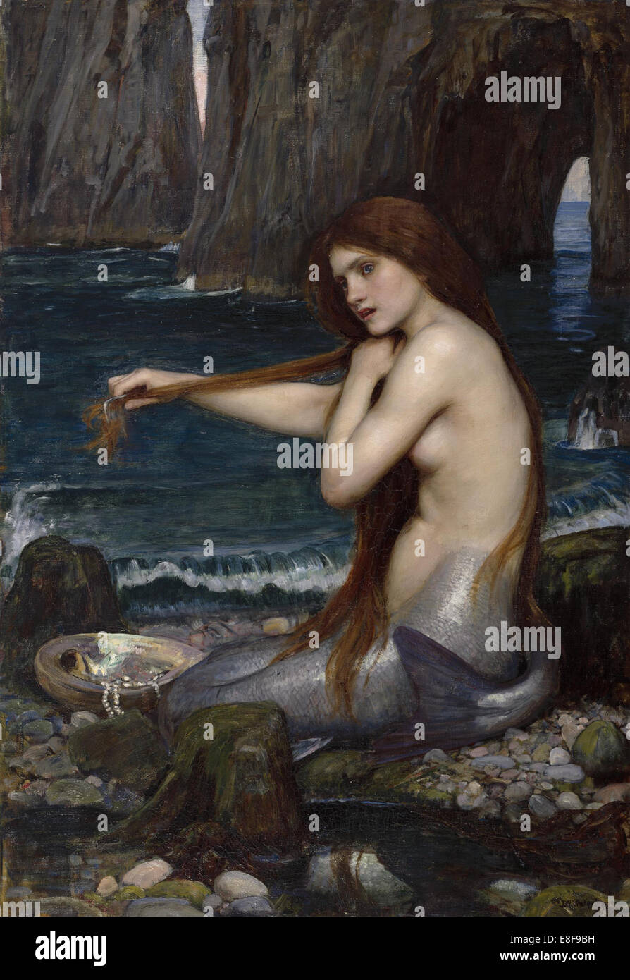 A Mermaid. Artist: Waterhouse, John William (1849-1917) Stock Photo