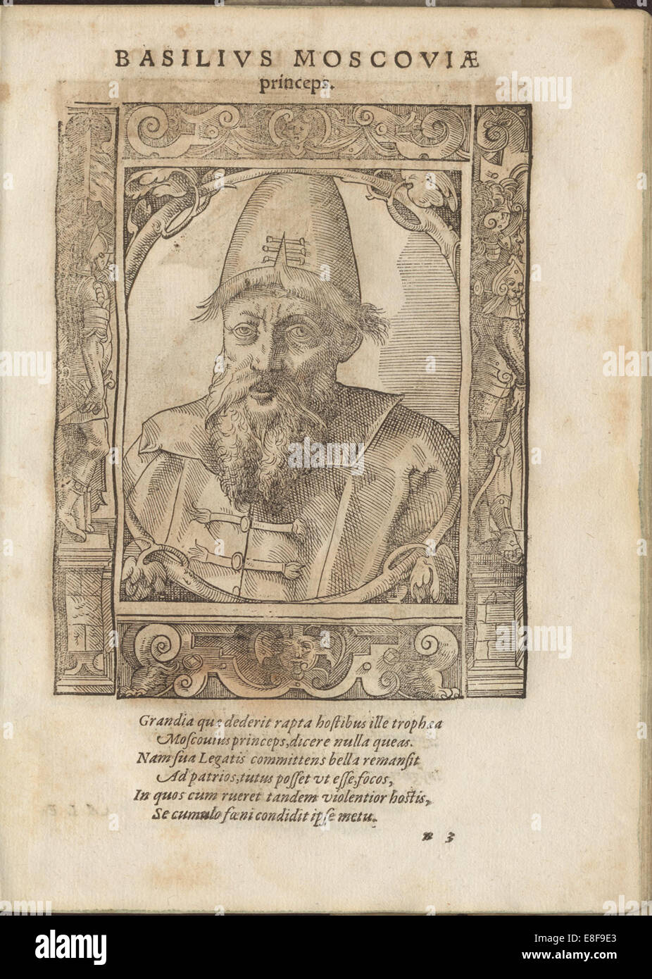 Portrait of the Tsar Ivan IV the Terrible (1530-1584). Artist: Stimmer, Tobias (1539-1584) Stock Photo