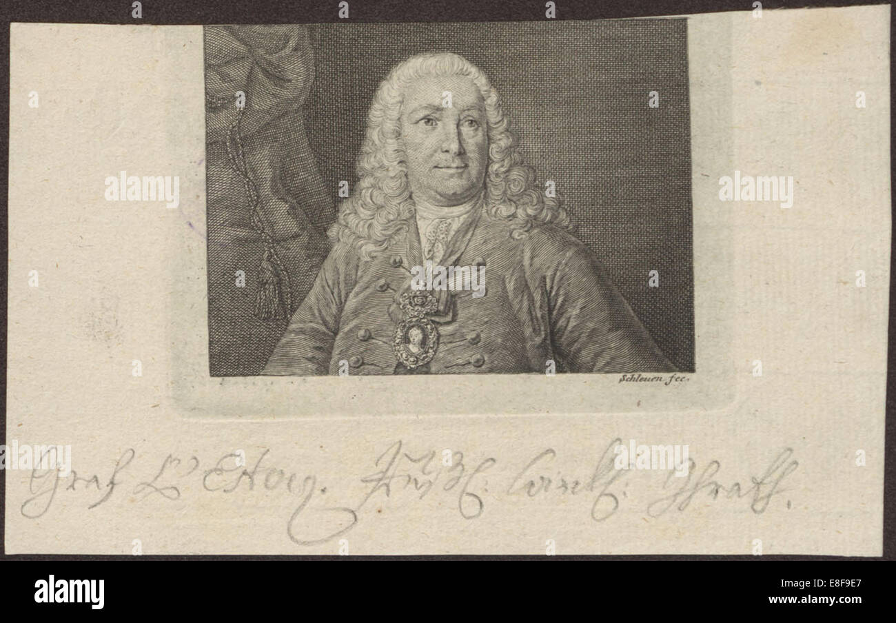 Count Jean Armand de L'Estocq (1692-1767). Artist: Schleuen, Johann David, the Elder (1711-1771) Stock Photo