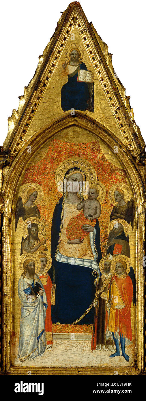 The Virgin and Child between Angels and Six Saints. Artist: Niccolò di Tommaso (active 1339-1376) Stock Photo
