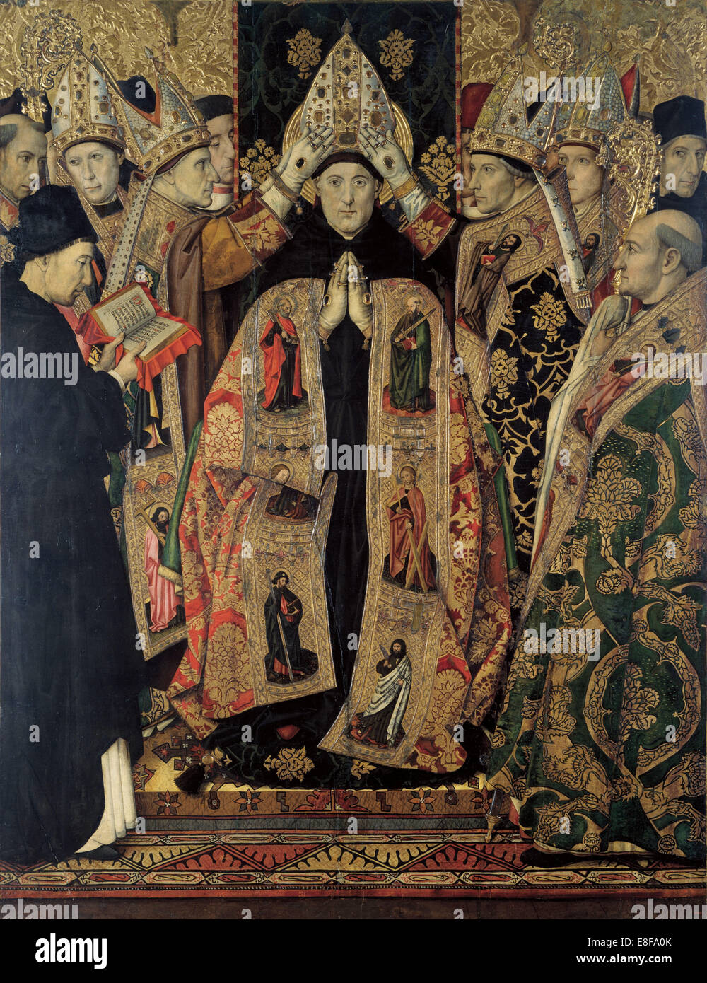 The Consecration of Saint Augustine. Artist: Huguet, Jaume (1412-1492) Stock Photo