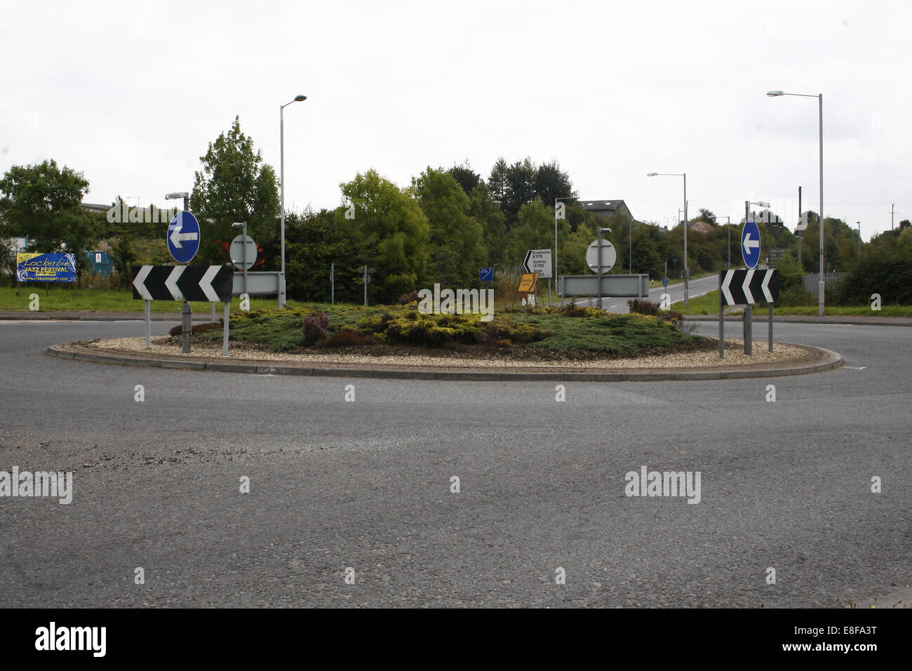 roundabout of B7076, lockerbie, Dumfriesshire, Scotland, UK Stock Photo