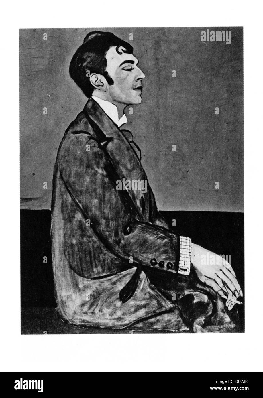 Portrait of the poet Osip Mandelstam (1891-1938). Artist: Zelmanova-Tchudovskaya, Anna Mikhaylovna (ca. 1890-1948) Stock Photo