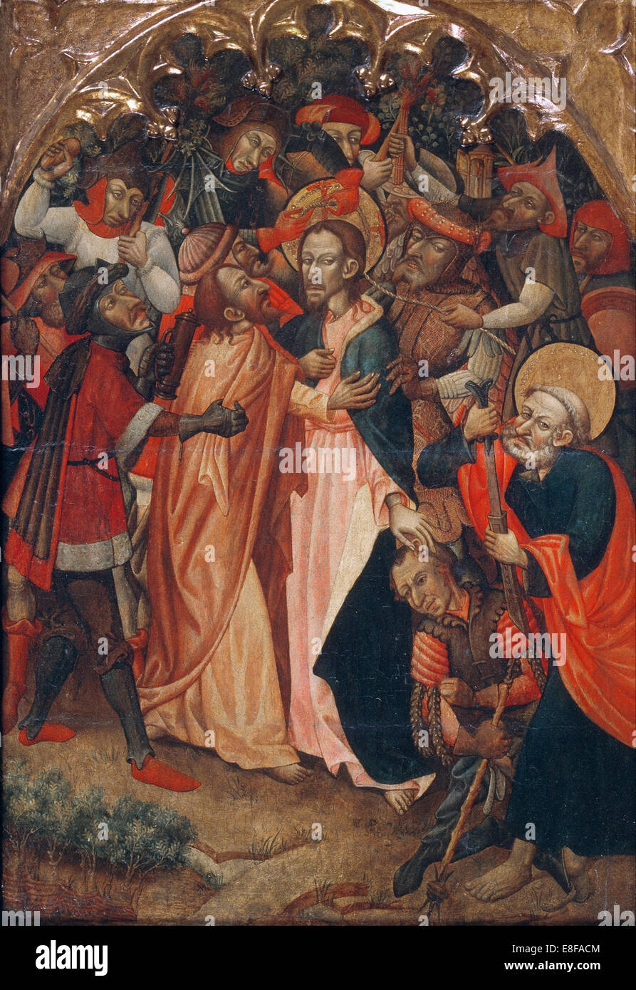 The Kiss of Judas. Artist: Master of Retascón (active ca 1410-1425) Stock Photo