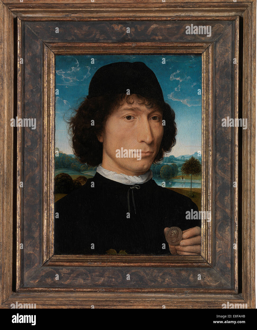 Portrait of a Man with a Roman Medal. Artist: Memling, Hans (1433/40-1494) Stock Photo