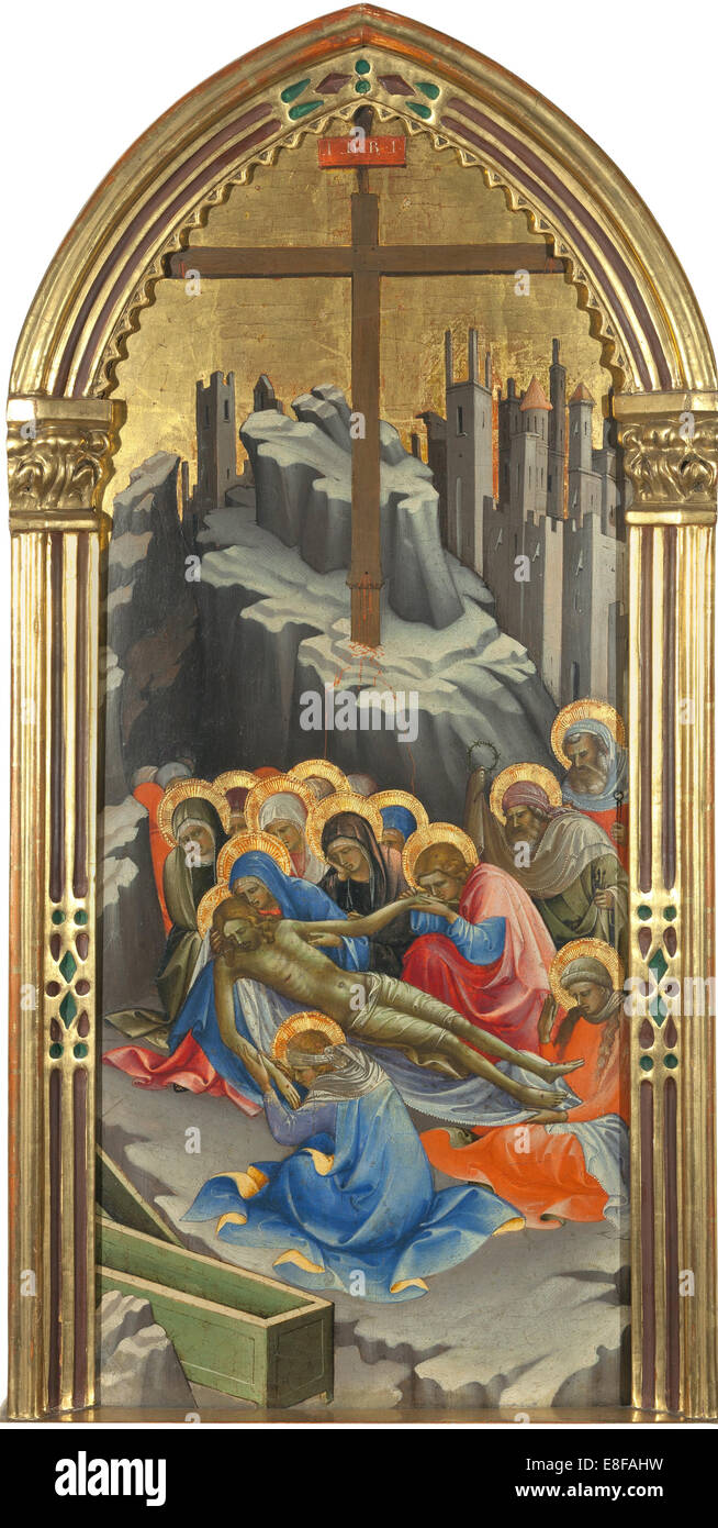 The Lamentation over Christ. Artist: Lorenzo Monaco (ca. 1370-1425) Stock Photo