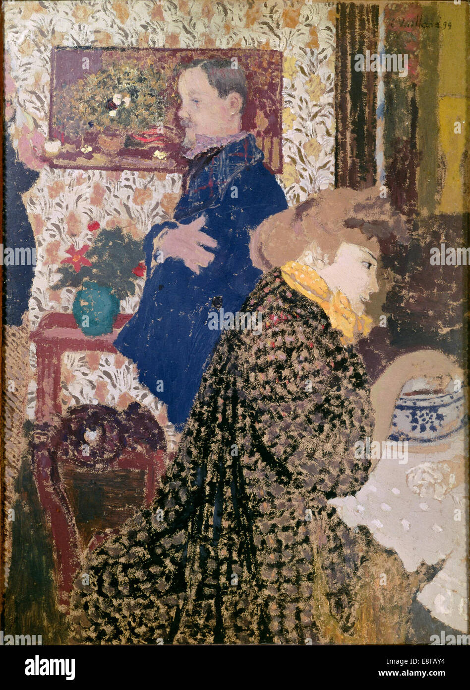 Vallotton and Misia in the Dining Room at Rue Saint-Florentin. Artist: Vuillard, Édouard (1868-1940) Stock Photo