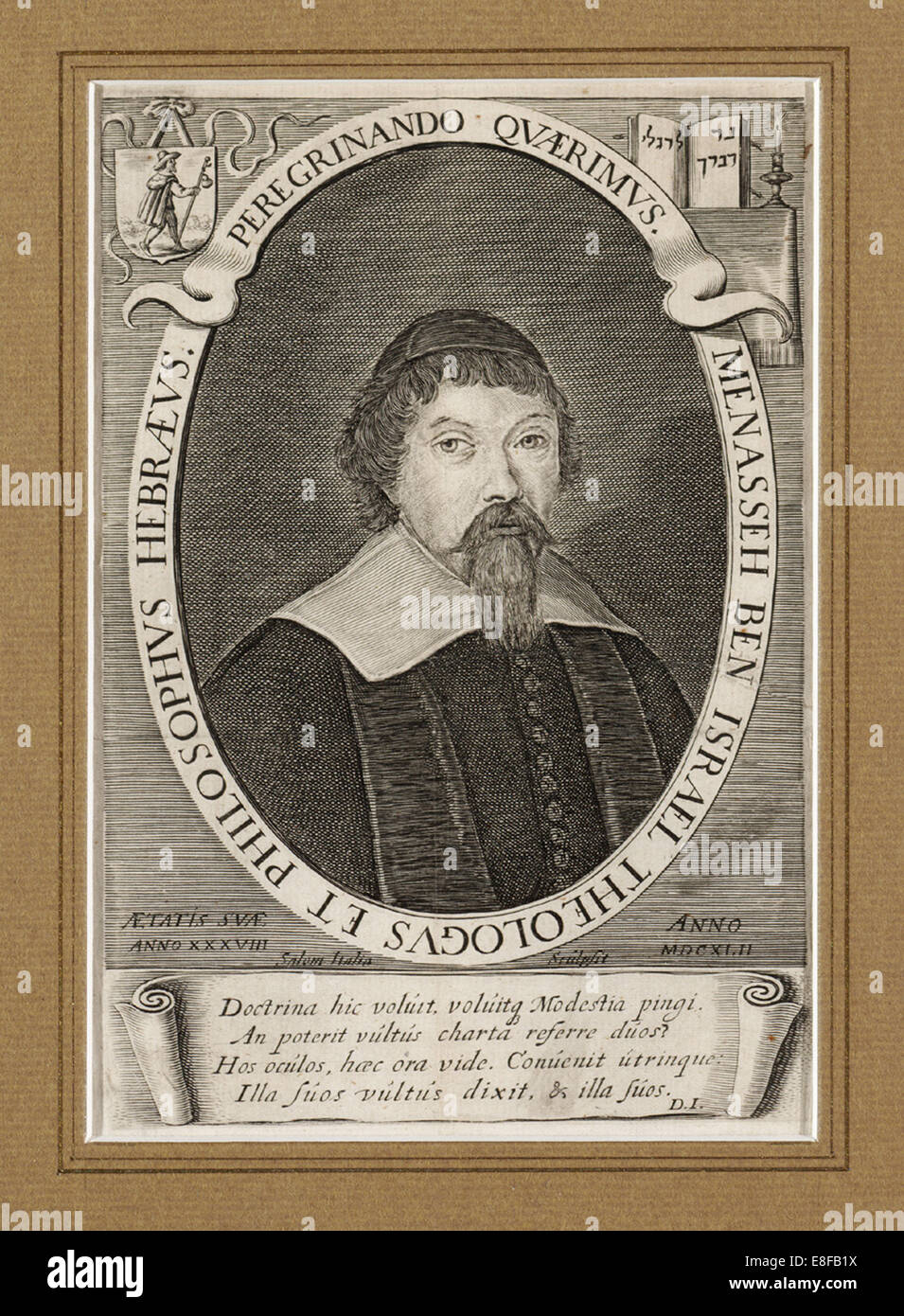 Menasse ben Israel (1604-1657). Artist: Italia, Salom (ca 1619-ca 1655) Stock Photo