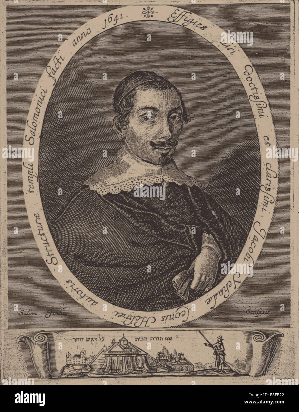 Portrait of Jacob Judah Leon (1602-1675). Artist: Italia, Salom (ca 1619-ca 1655) Stock Photo
