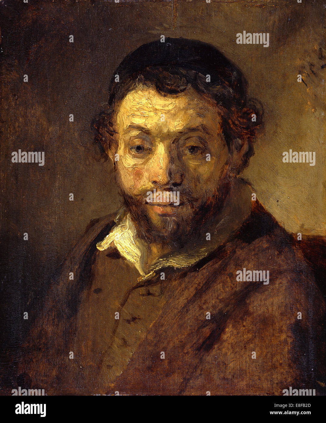 Portrait of a Young Jew. Artist: Rembrandt van Rhijn (1606-1669) Stock Photo
