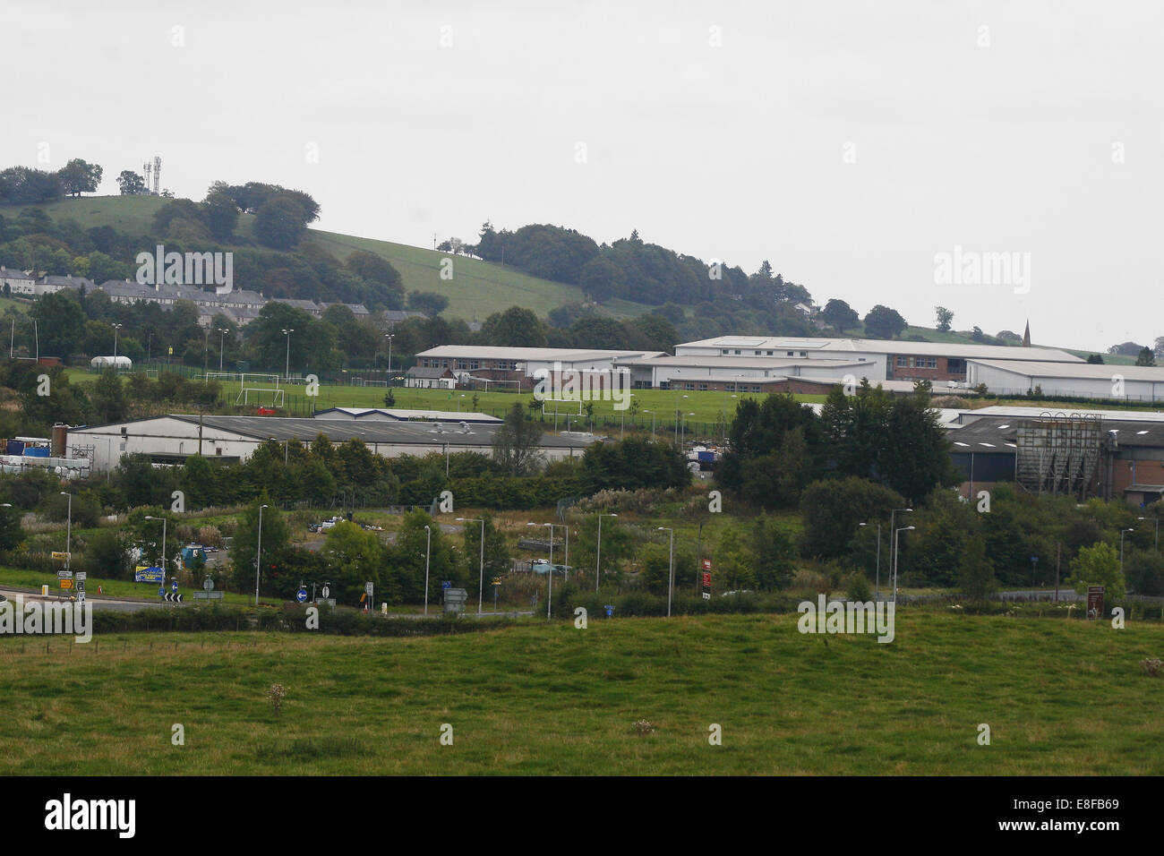 view of industrial buildings, Lockerbie, Dumfriesshire, Scotland, UK Stock Photo