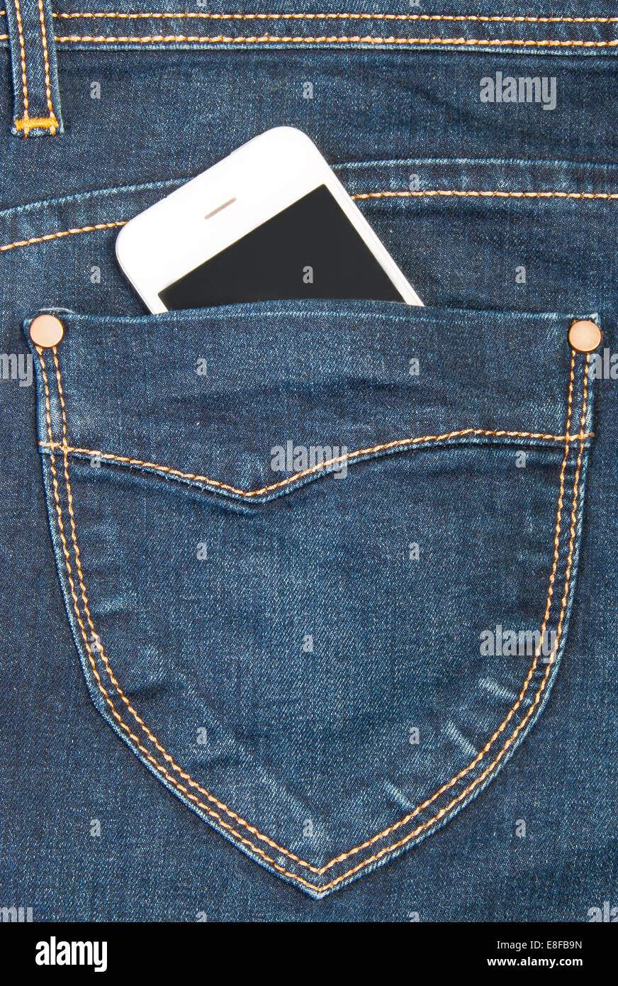 Mobile Phone In Pocket Jeans Stock Photo - Alamy