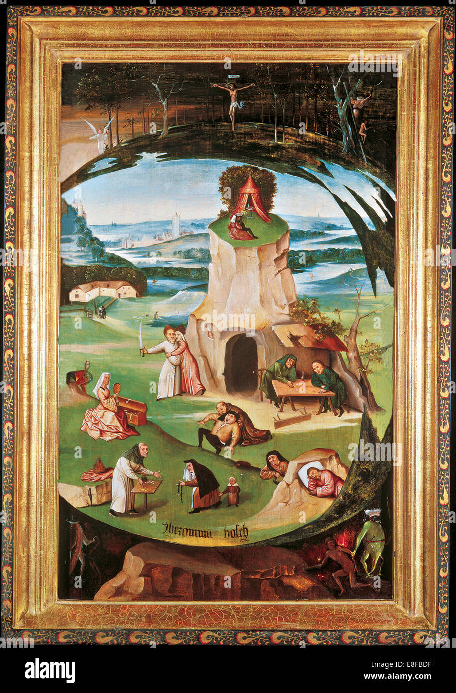 The Seven Deadly Sins. Artist: Bosch, Hieronymus (c. 1450-1516) Stock Photo