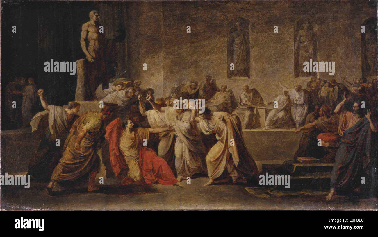 The Death of Julius Caesar. Artist: Camuccini, Vincenzo (1771-1844) Stock Photo
