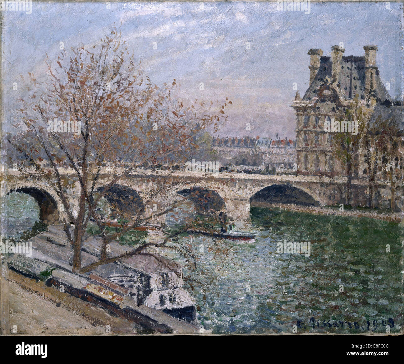 Le Pont Royal and Pavillon de Flore. Artist: Pissarro, Camille (1830-1903) Stock Photo