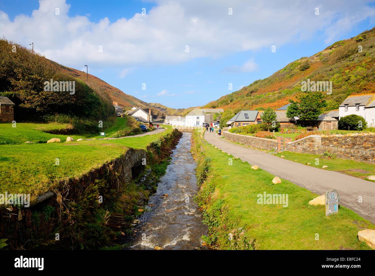 River Valency Boscastle Cornwall between Bude and Tintagel England UK on a beautiful sunny blue sky day Stock Photo