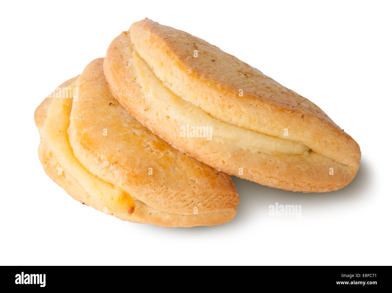 Sochniki Russian breakfast of cottage cheese isolated on white