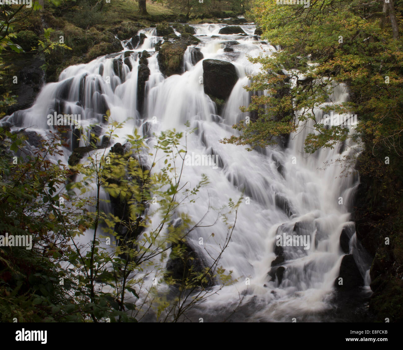 Swallow Falls, Betws-y-Coed, Conwy Valley, North Wales.  In Snowdonia National Park Stock Photo