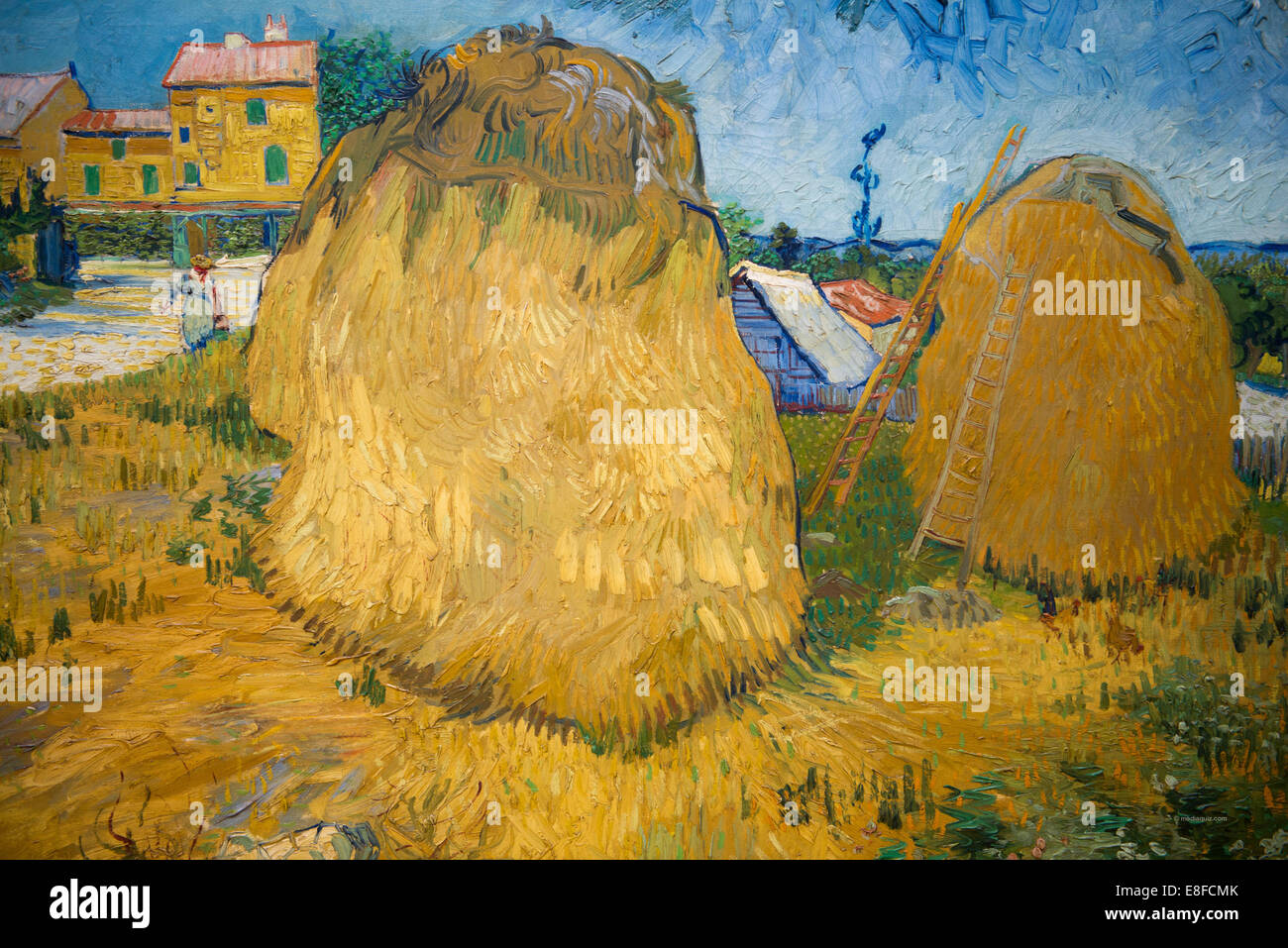 Wheat Stacks in Provence. Artist: Gogh, Vincent, van (1853-1890) Stock Photo