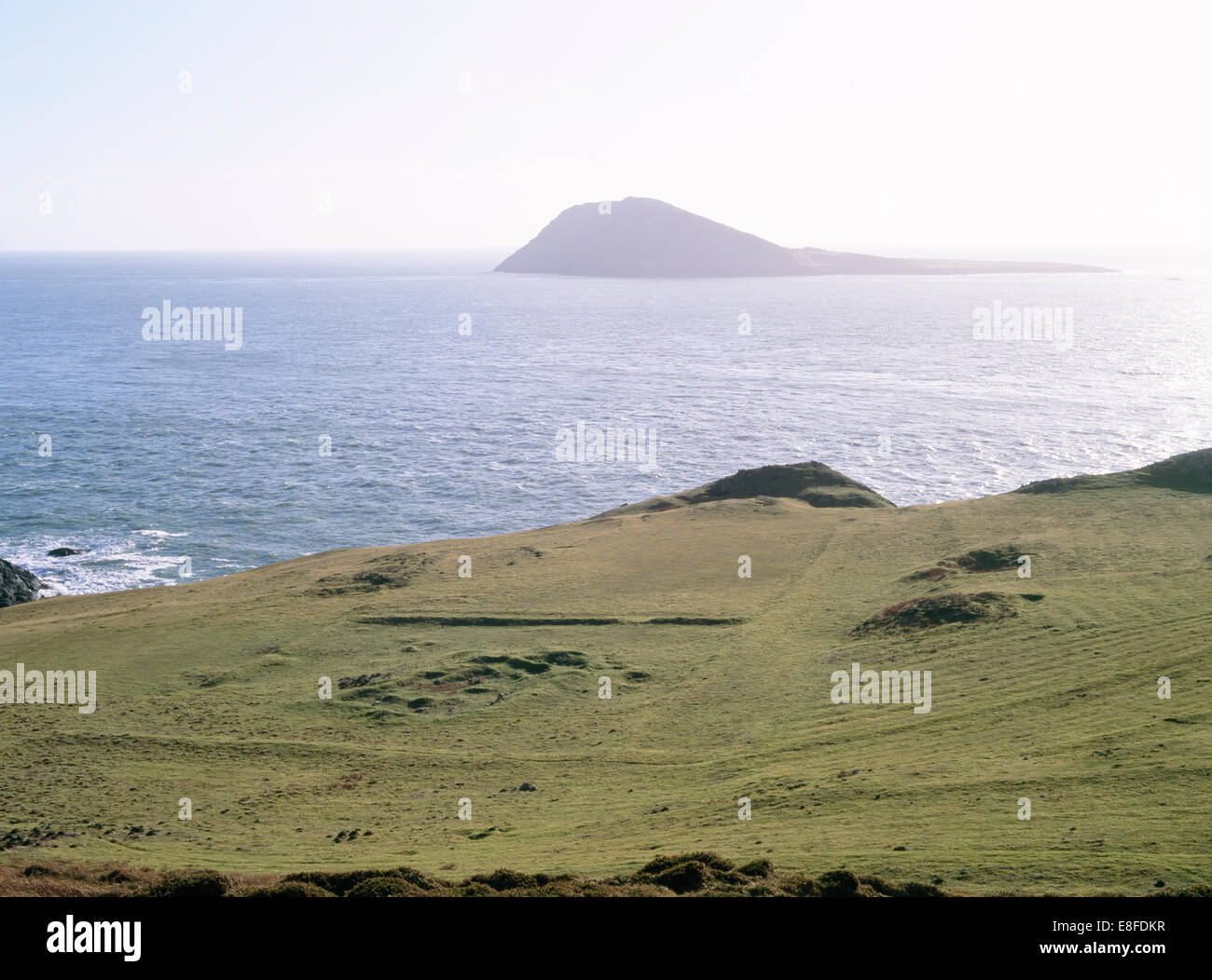 A view across the Sound to Bardsey Island from the site of St Mary's ...