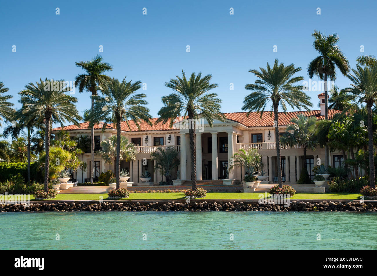 Luxurious mansion on Star Island in Miami, Florida, USA Stock Photo