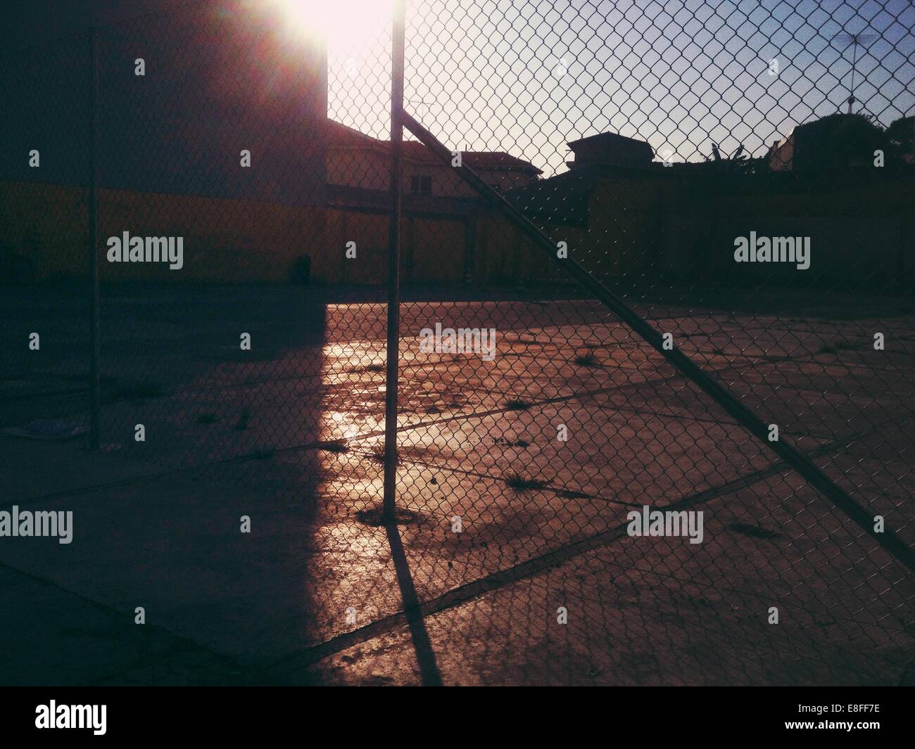 Fence at Sunset Stock Photo - Alamy