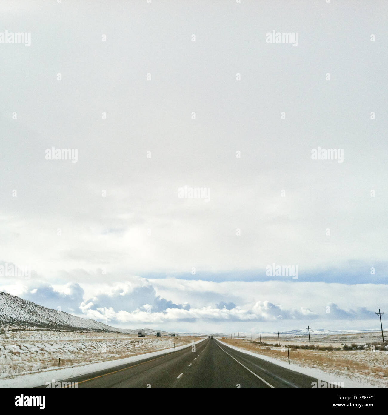 Empty straight road, United States Stock Photo