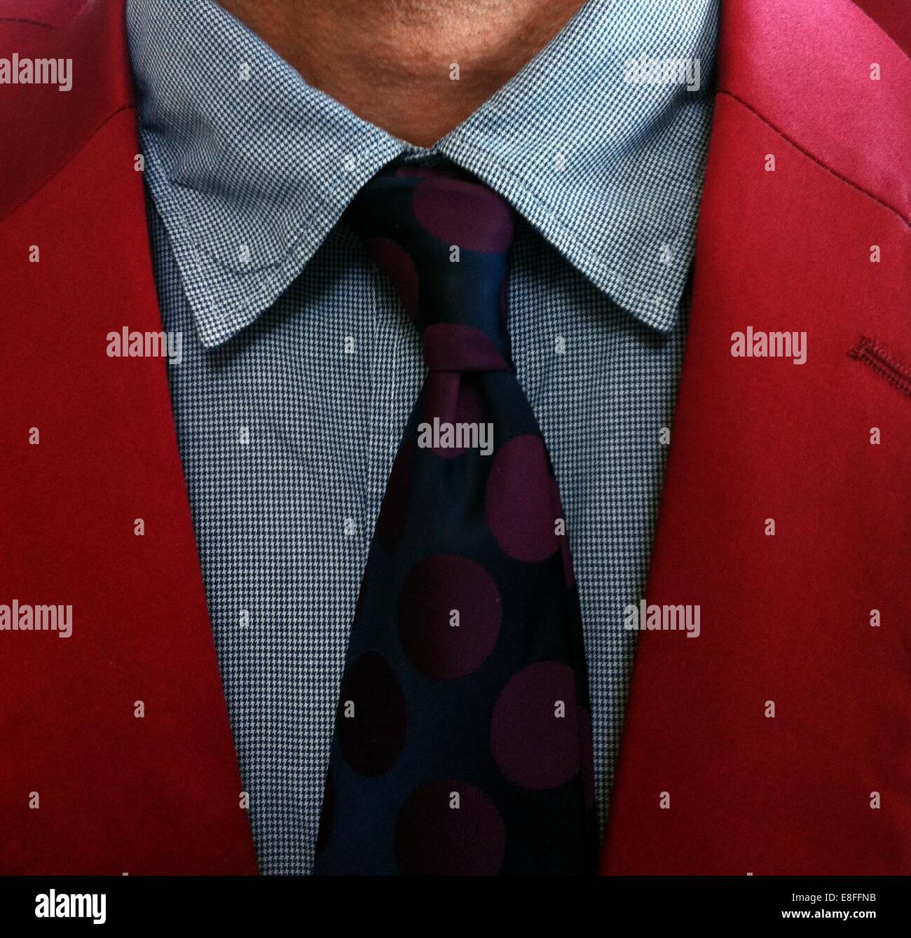 Close up of tie around a man's neck Stock Photo