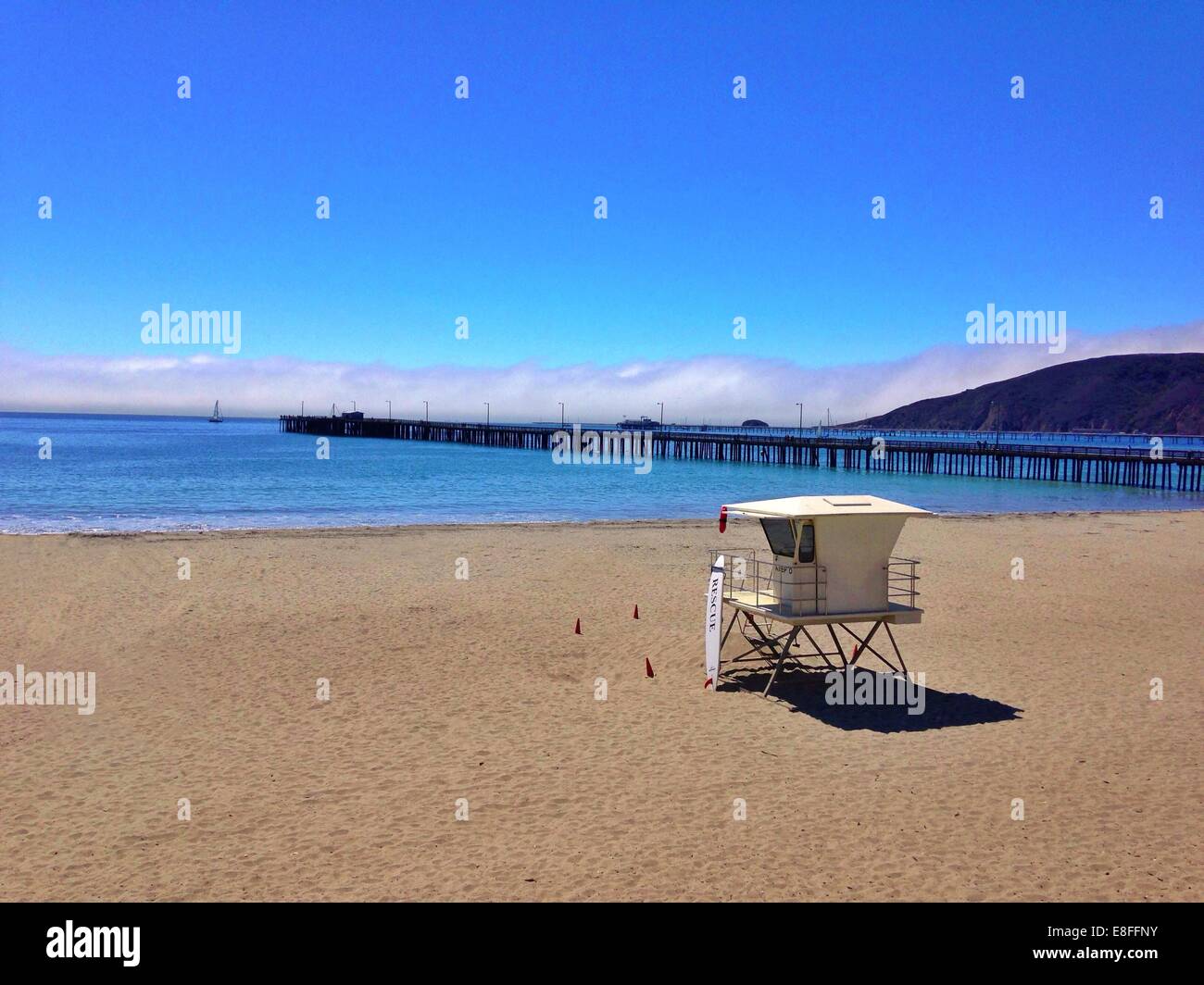 USA, California, Lifeguard tower at Avila Beach Stock Photo Alamy