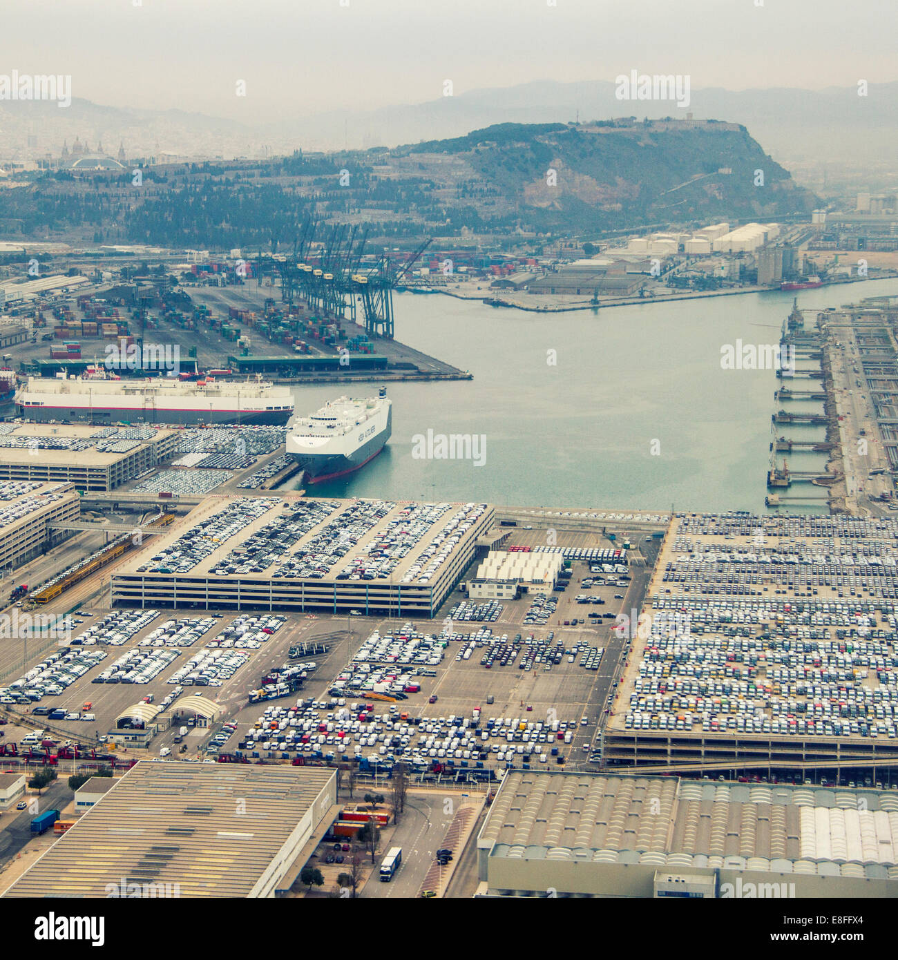 Aerial View of sea port Stock Photo