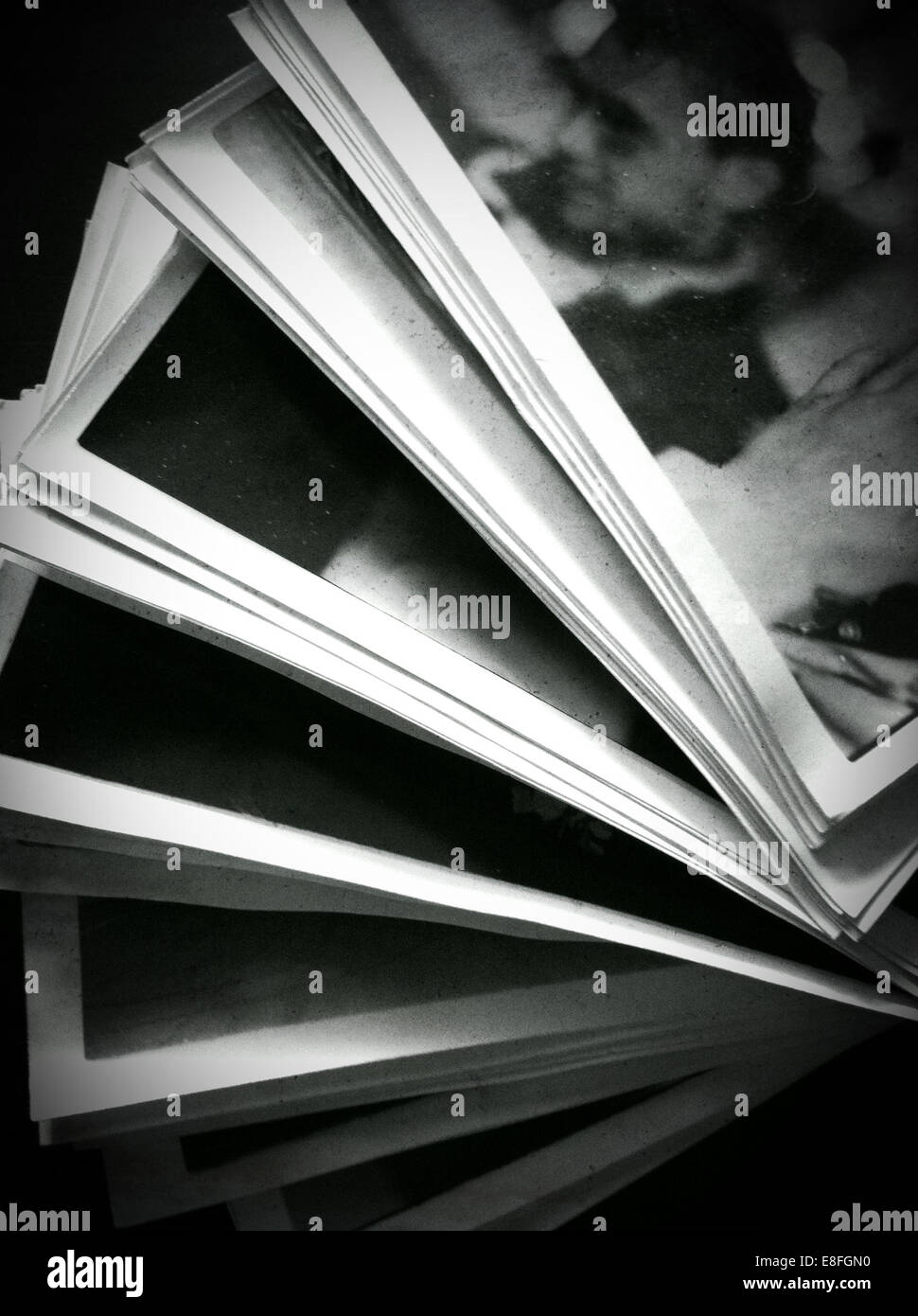 Stack of Black and white photos Stock Photo