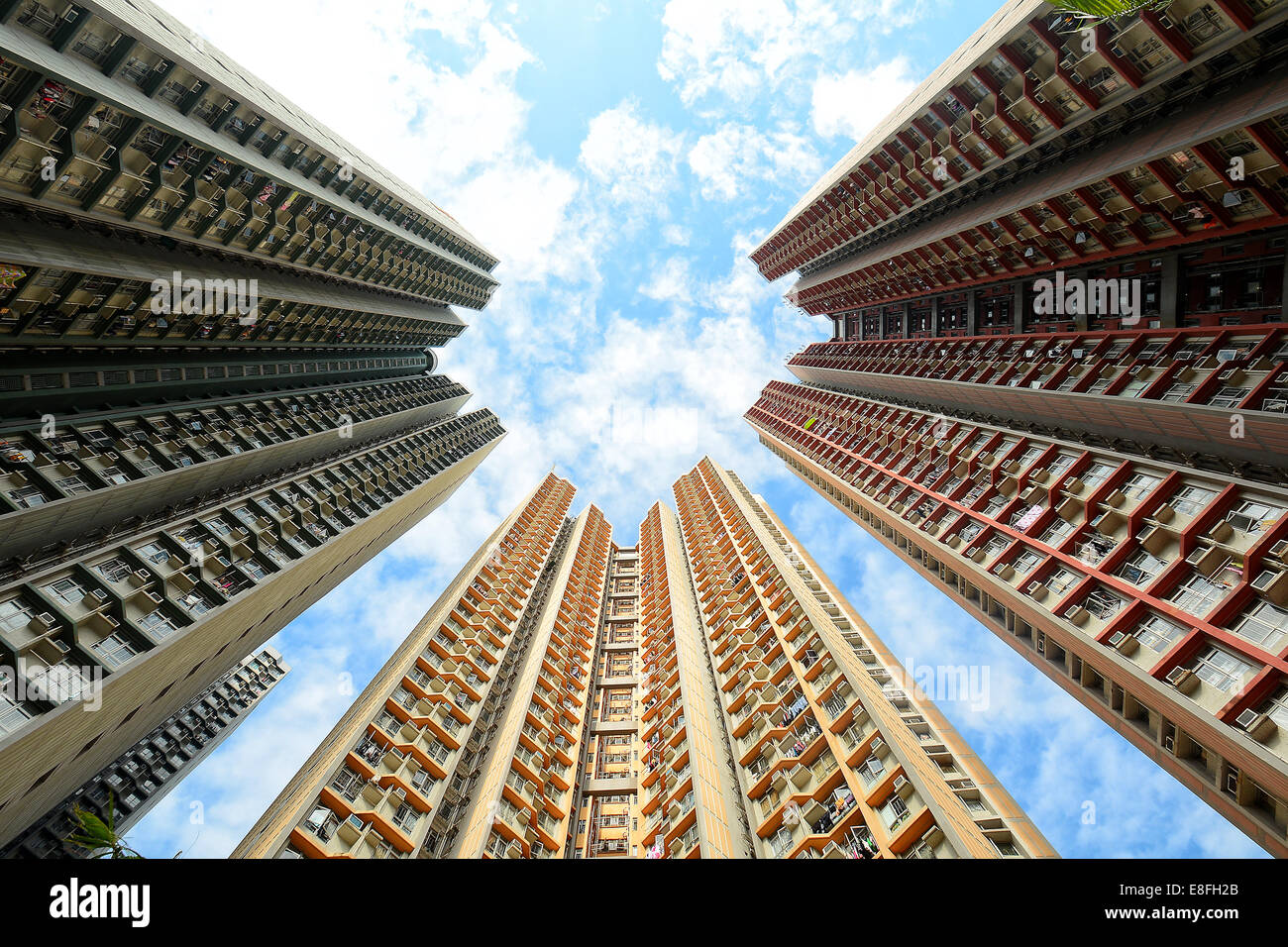 China, Hong Kong, Towering Flats, Low angle view Stock Photo - Alamy