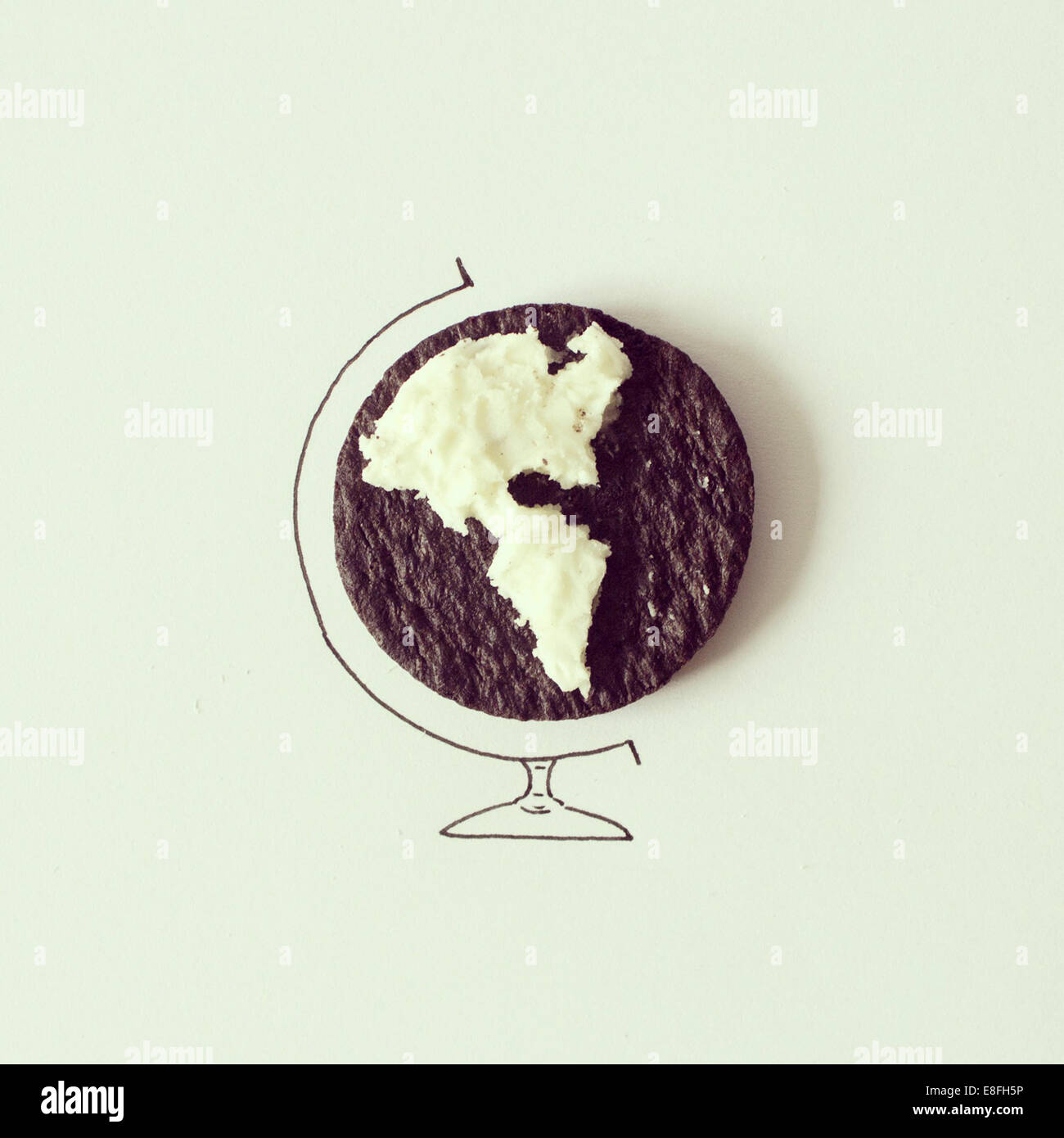Conceptual world globe showing the Americas Stock Photo