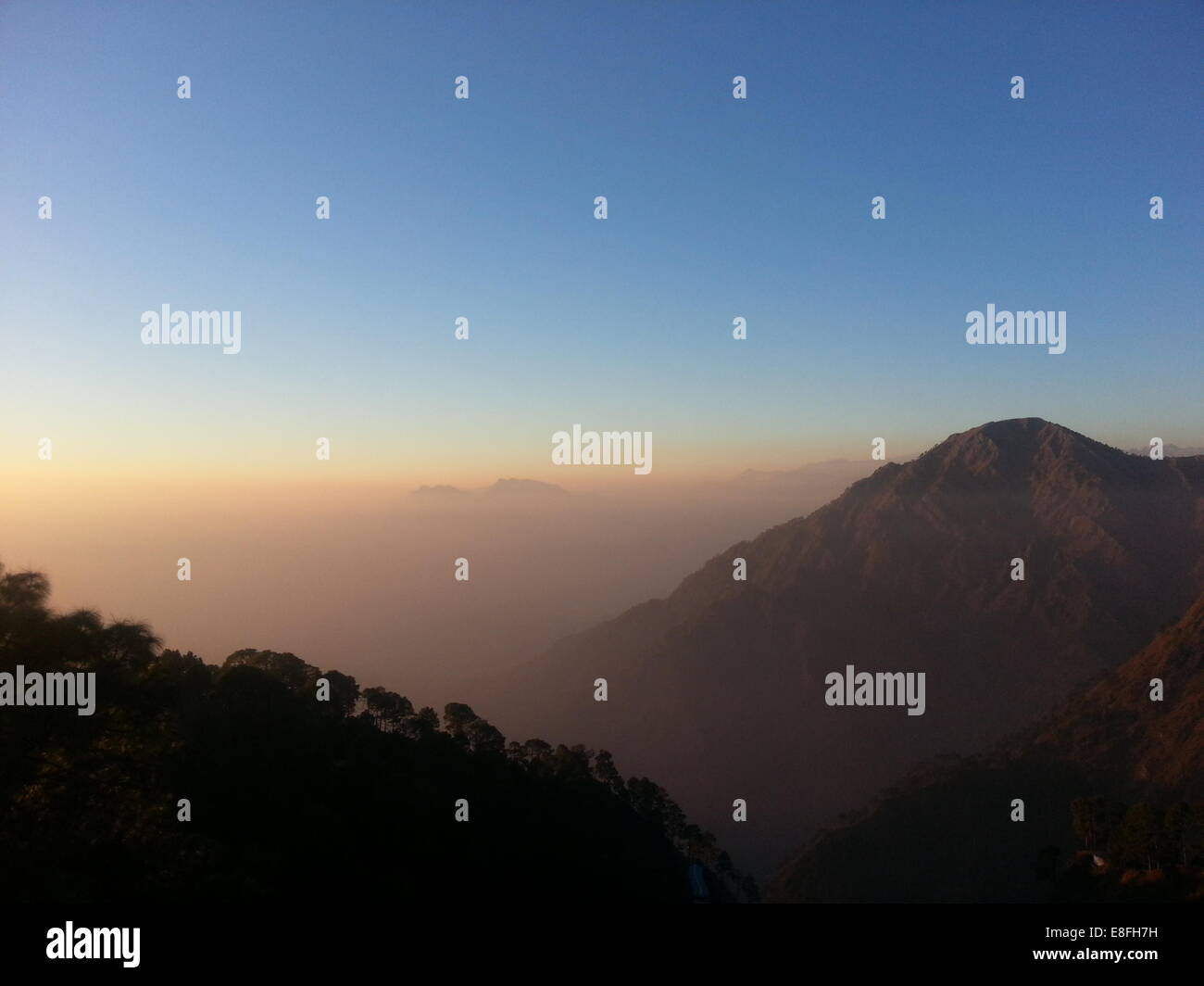 India, Katra, Jammu, Mountains at sunset Stock Photo