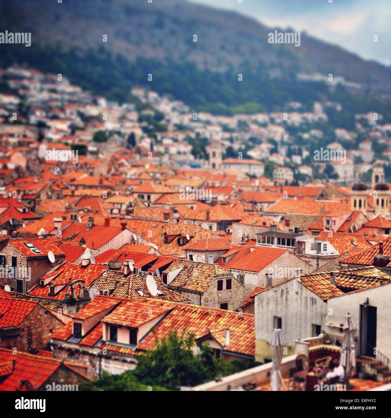 Croatia, Dubrovnik, View of city rooftops Stock Photo