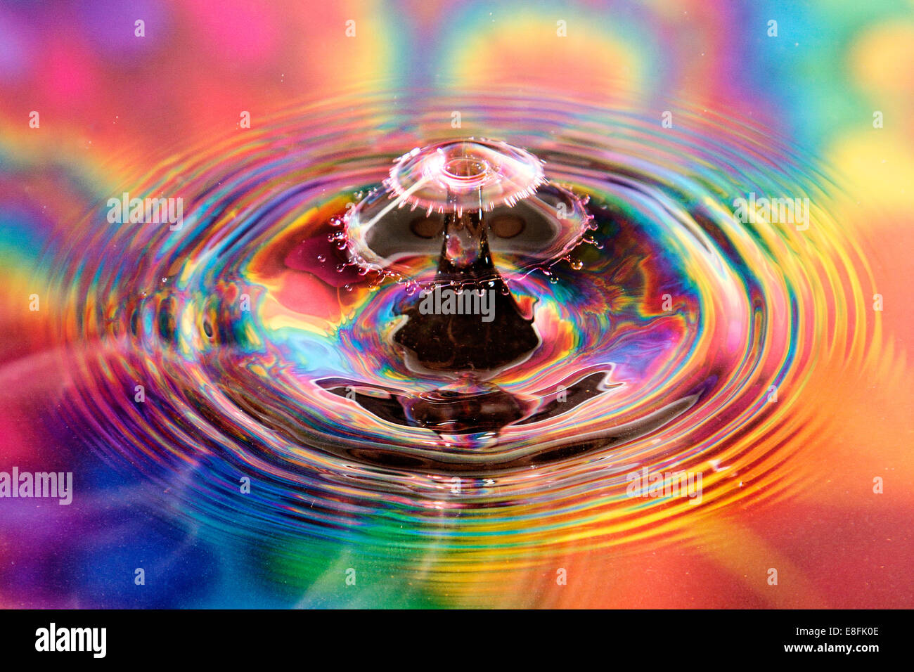 Water drop with colorful background Stock Photo