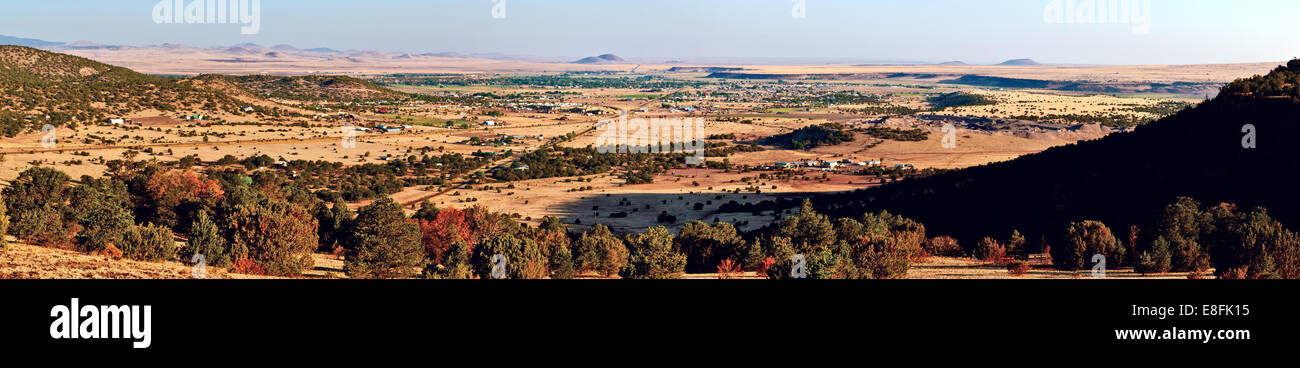 USA, Arizona, Globe, Panoramic view of twin towns of Springerville and Eager Stock Photo