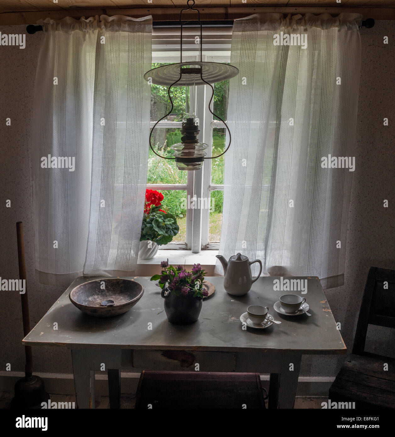 Table by the window Stock Photo Alamy