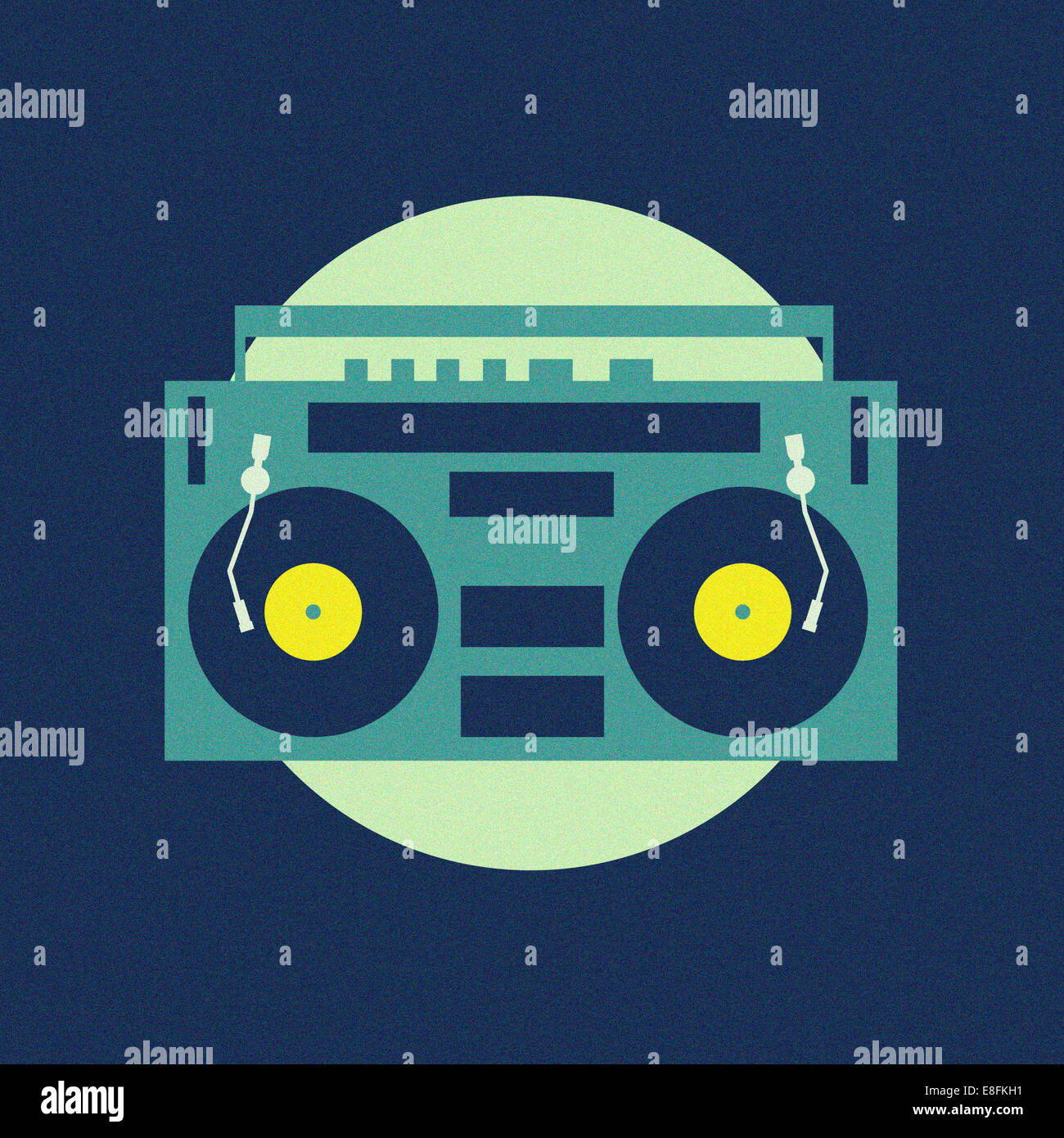 Conceptual double record decks Stock Photo 74103373 Alamy