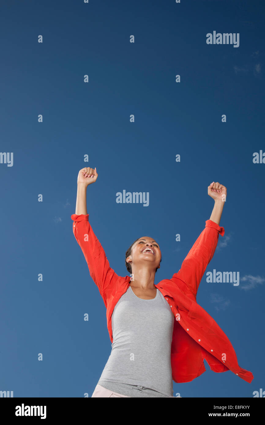 Woman hands up air hi-res stock photography and images - Alamy