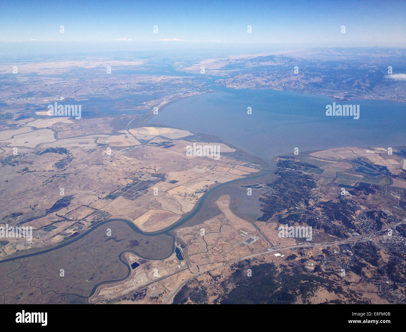 USA, California, Agricultural land and lake Stock Photo Alamy