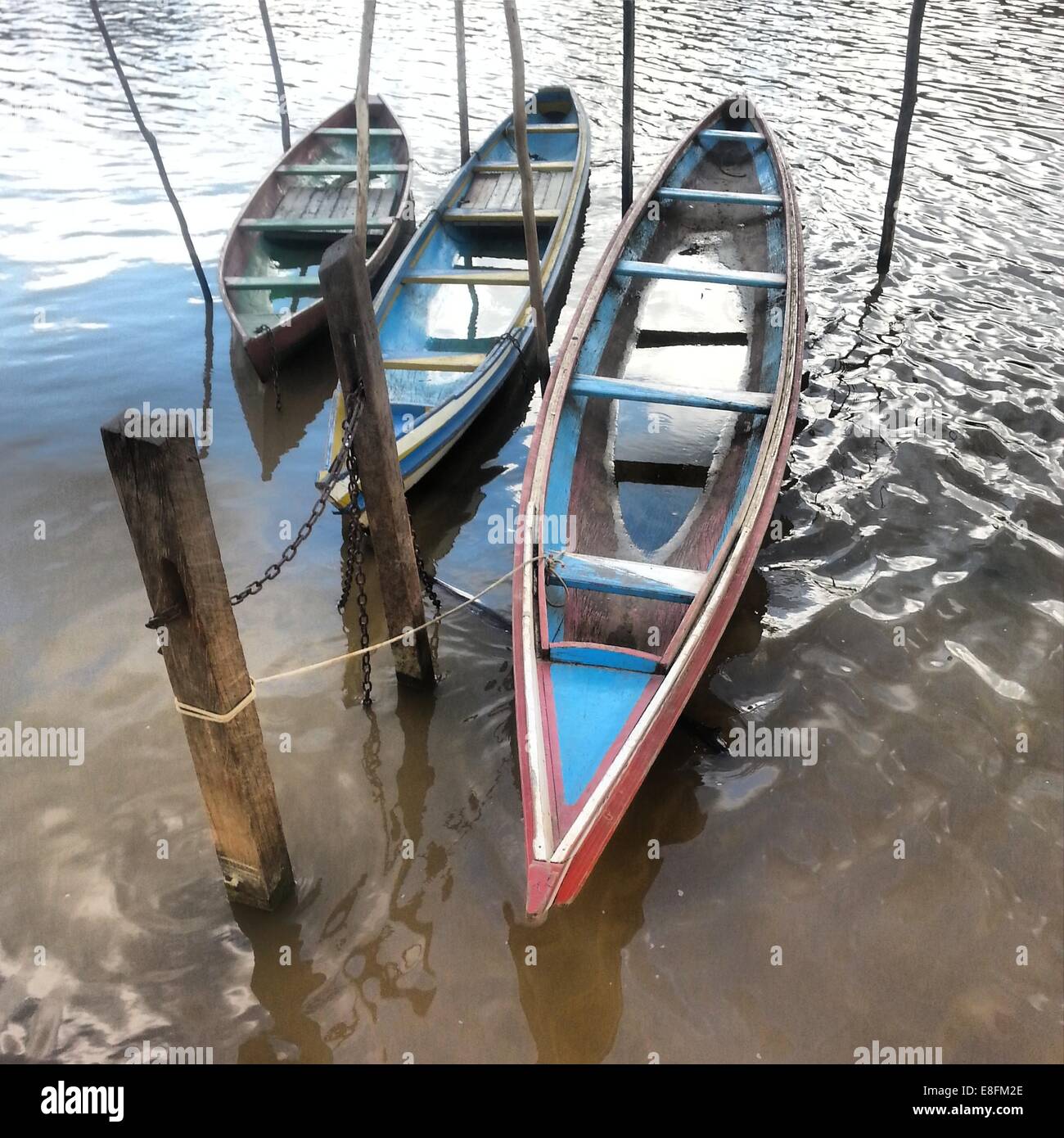 Brazil, Amazonas, Canoes in Amazon river Stock Photo Alamy